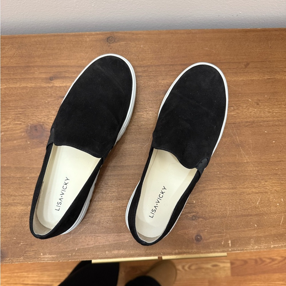 Black Suede Slides